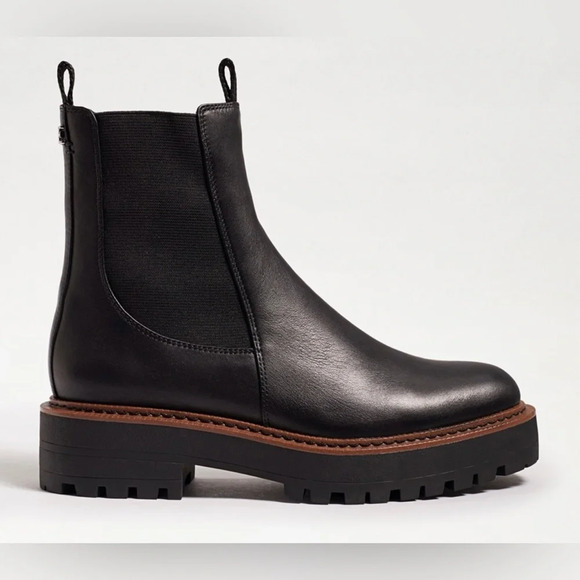 Sam Edelman Shoes - Sam Edelman Laguna Chelsea Boot, Lug Sole, Black Leather, Weatherproof, Sz 9.5 M
